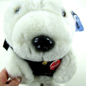 VTG 1996 Coca Cola Bear Plush Stuffed Animal w/ Black Vest Coca Cola Button Tags
